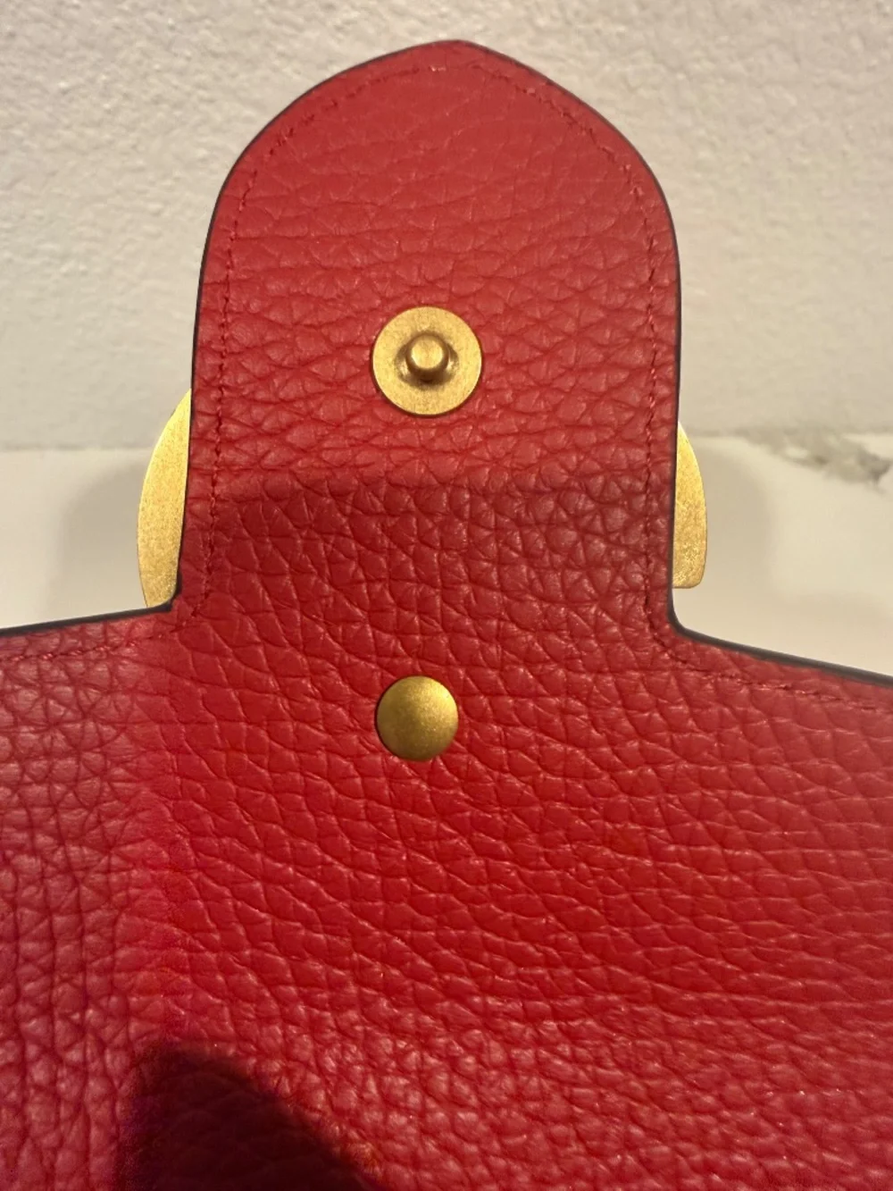 Marmont Continental Flap Wallet Red Pebbled Leather